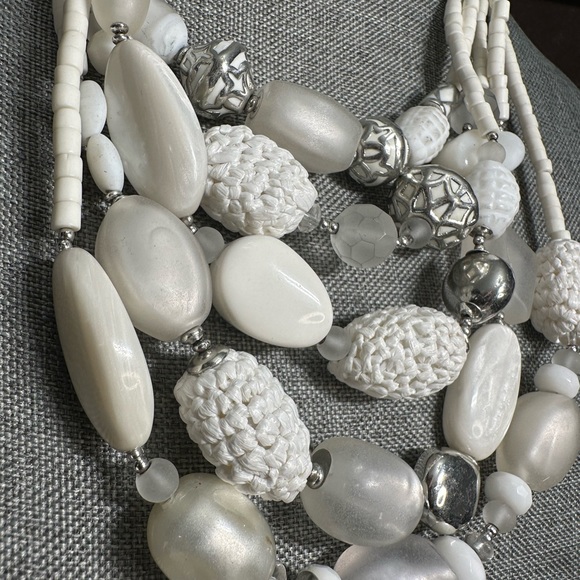 Chicos, necklace to white and silver, multi strand necklace, unique and stunning - Picture 11 of 13